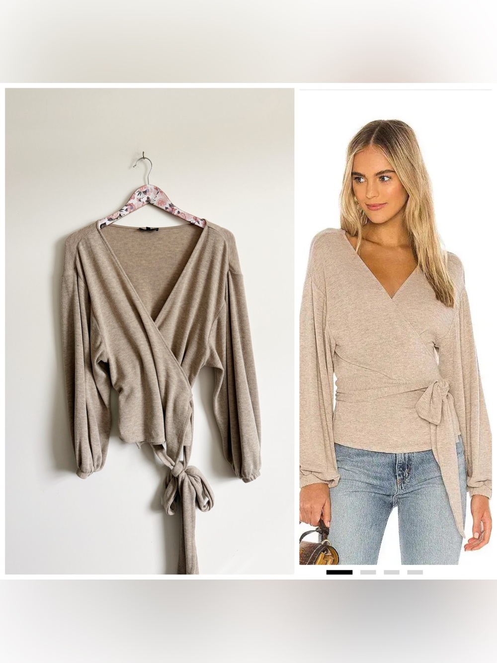 MAJORELLE Booker Sweater Wrap Oatmeal Tan Size Medium